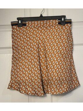 Paul & Joe Sister Yellow Dog Print Circle Skirt Approx. Size M/6 Animal Whimsy